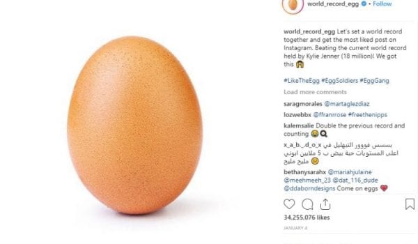 Photo of egg cracks world record for Instagram likes
