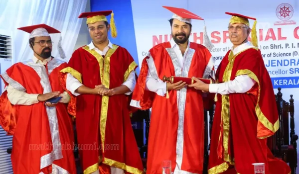 Mammootty has been awarded an honorary doctorate by Mahatma Gandhi University.